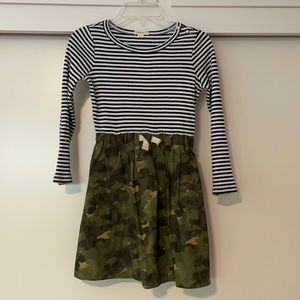 Crewcuts long sleeve dress - camo and stripes!